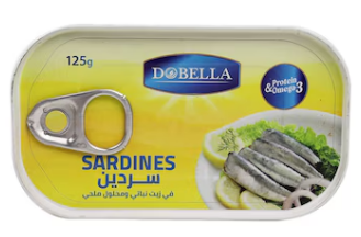 علبه سردين دوبيلا وزن 125 جرام بارد - حار